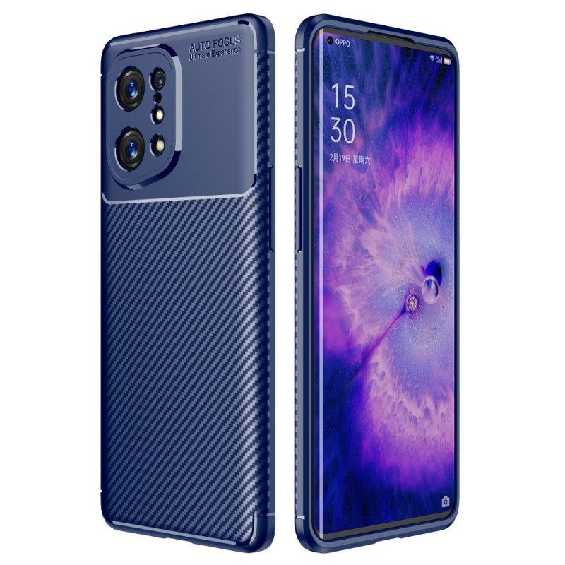 Hoesje voor Oppo Find X5 Slang Van Koolstofvezel