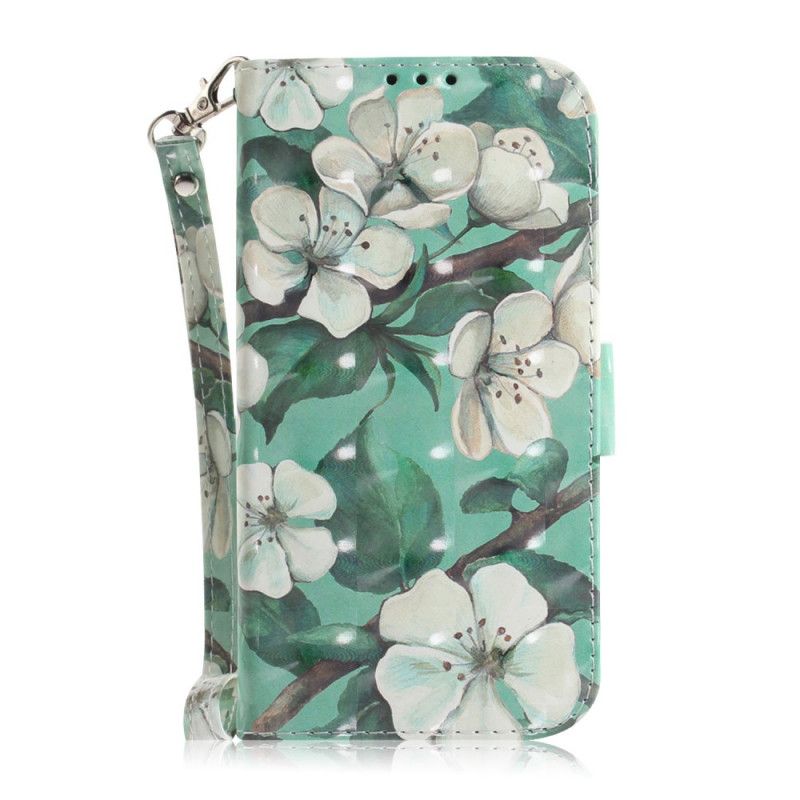 Cover Folio-hoesje Huawei P Smart 2020 Telefoonhoesje Bloeiende Tak Met String