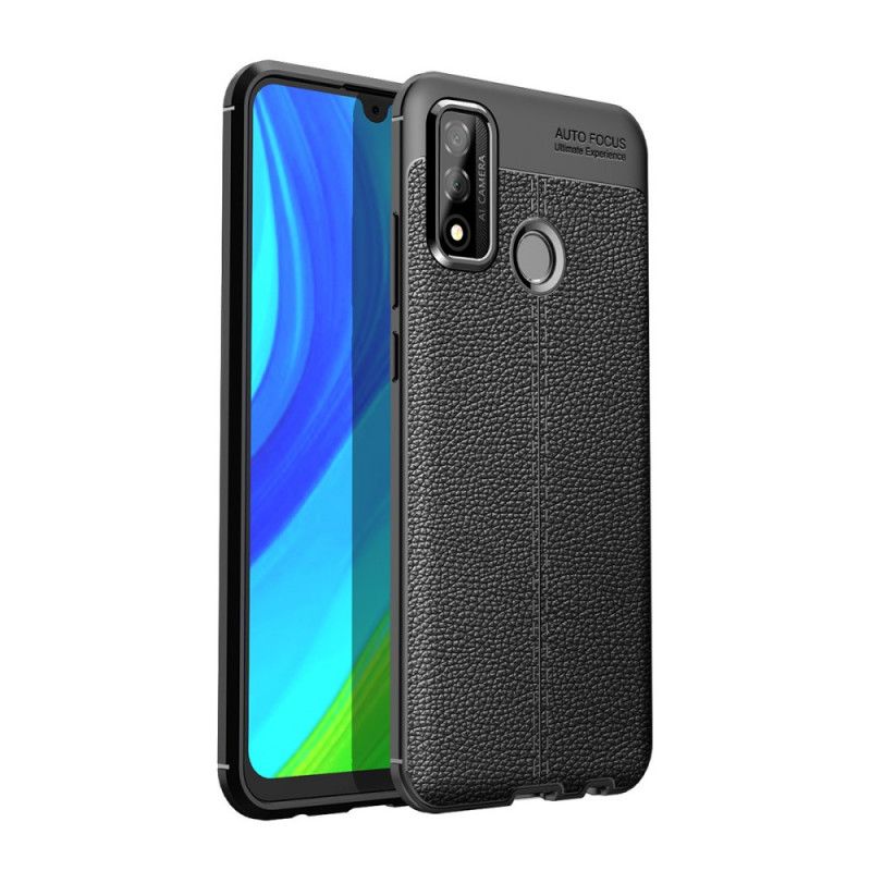 Cover Hoesje Huawei P Smart 2020 Rood Zwart Telefoonhoesje Dubbellijn Lychee Leereffect