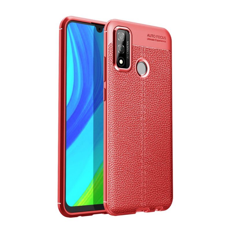 Cover Hoesje Huawei P Smart 2020 Rood Zwart Telefoonhoesje Dubbellijn Lychee Leereffect