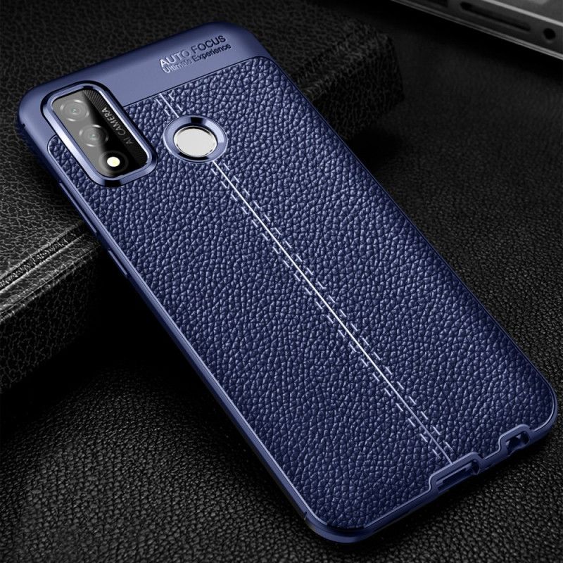 Cover Hoesje Huawei P Smart 2020 Rood Zwart Telefoonhoesje Dubbellijn Lychee Leereffect