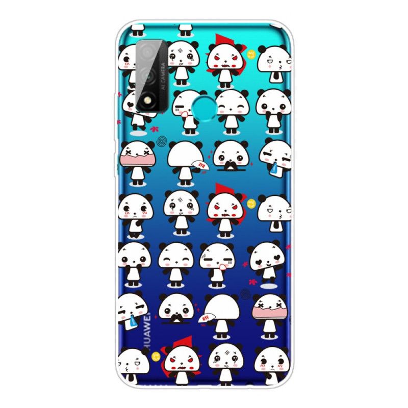 Cover Hoesje Huawei P Smart 2020 Telefoonhoesje Transparante Grappige Panda'S