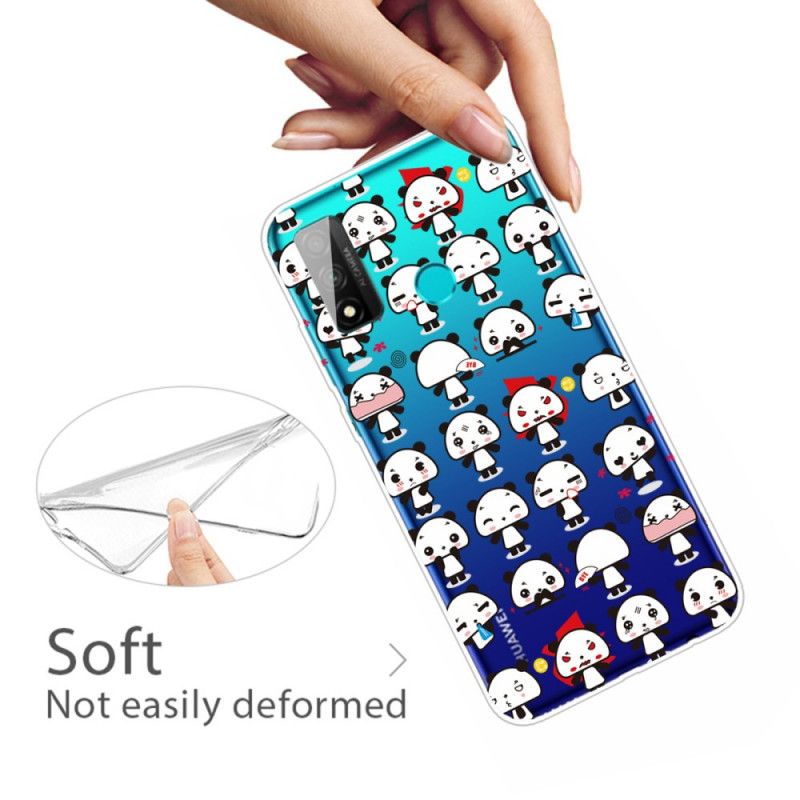 Cover Hoesje Huawei P Smart 2020 Telefoonhoesje Transparante Grappige Panda'S