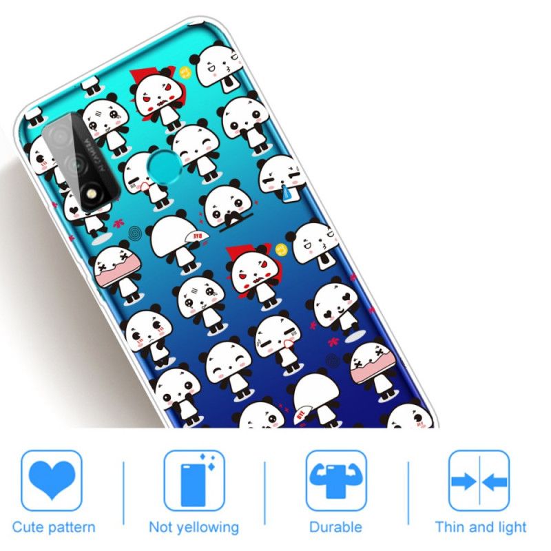 Cover Hoesje Huawei P Smart 2020 Telefoonhoesje Transparante Grappige Panda'S