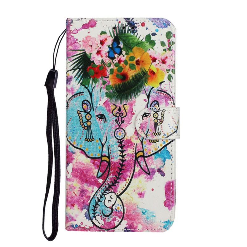 Flip Case Leren Huawei P Smart 2020 Olifanten Schilderij