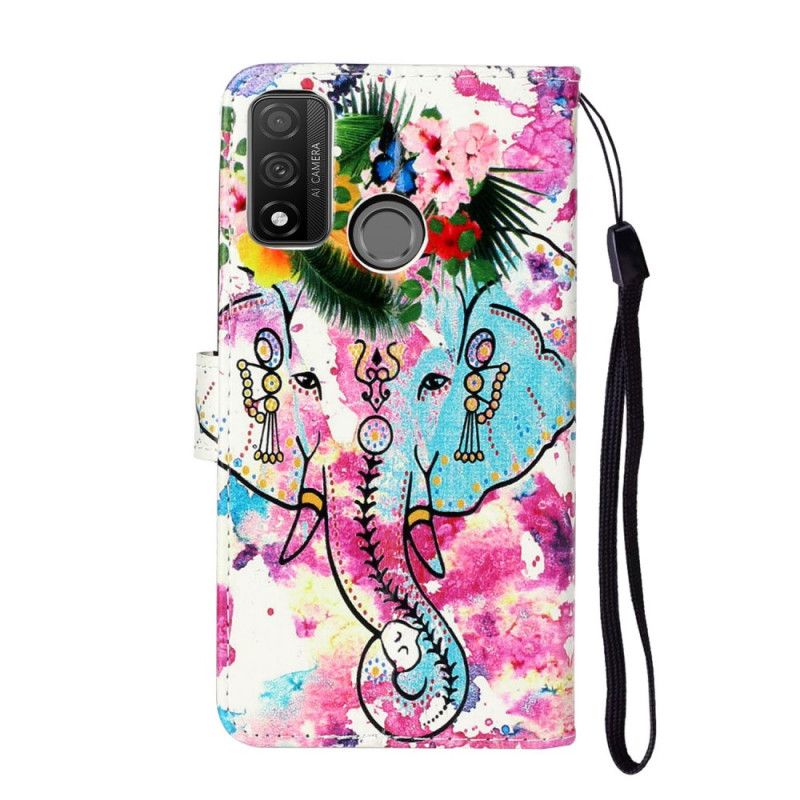 Flip Case Leren Huawei P Smart 2020 Olifanten Schilderij