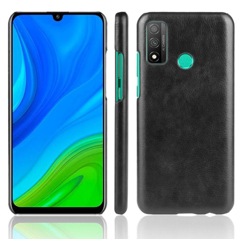 Hoesje Huawei P Smart 2020 Grijs Zwart Prestatie Lychee Leereffect
