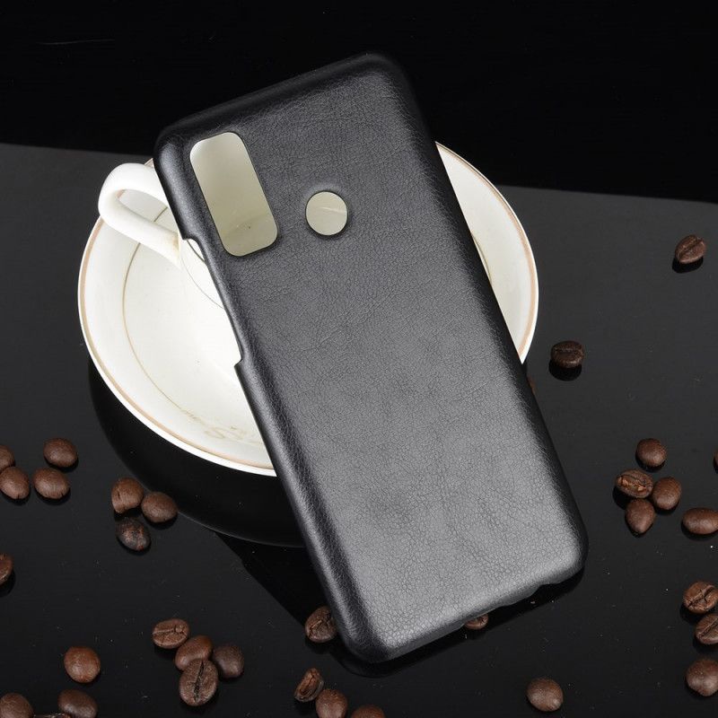 Hoesje Huawei P Smart 2020 Grijs Zwart Prestatie Lychee Leereffect