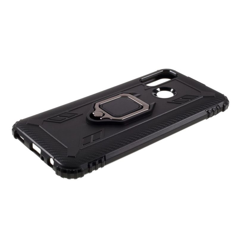 Hoesje Huawei P Smart 2020 Rood Zwart Ring En Koolstofvezel