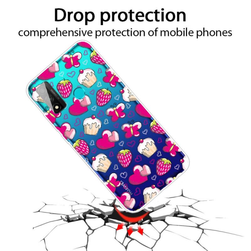 Hoesje Huawei P Smart 2020 Telefoonhoesje Transparante Love Cakes