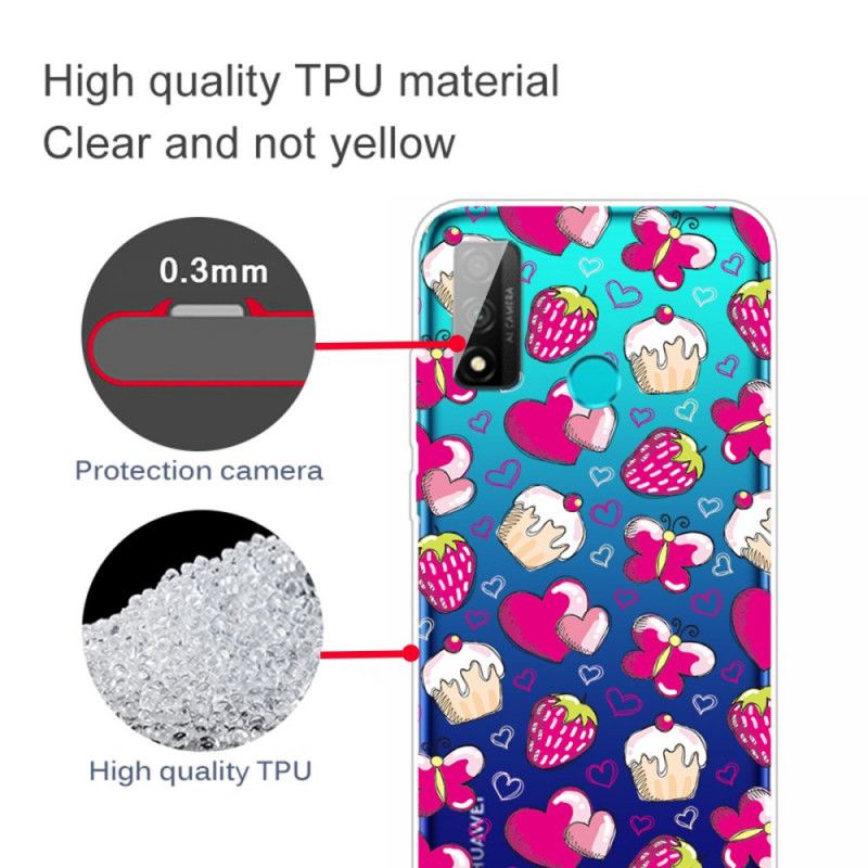 Hoesje Huawei P Smart 2020 Telefoonhoesje Transparante Love Cakes