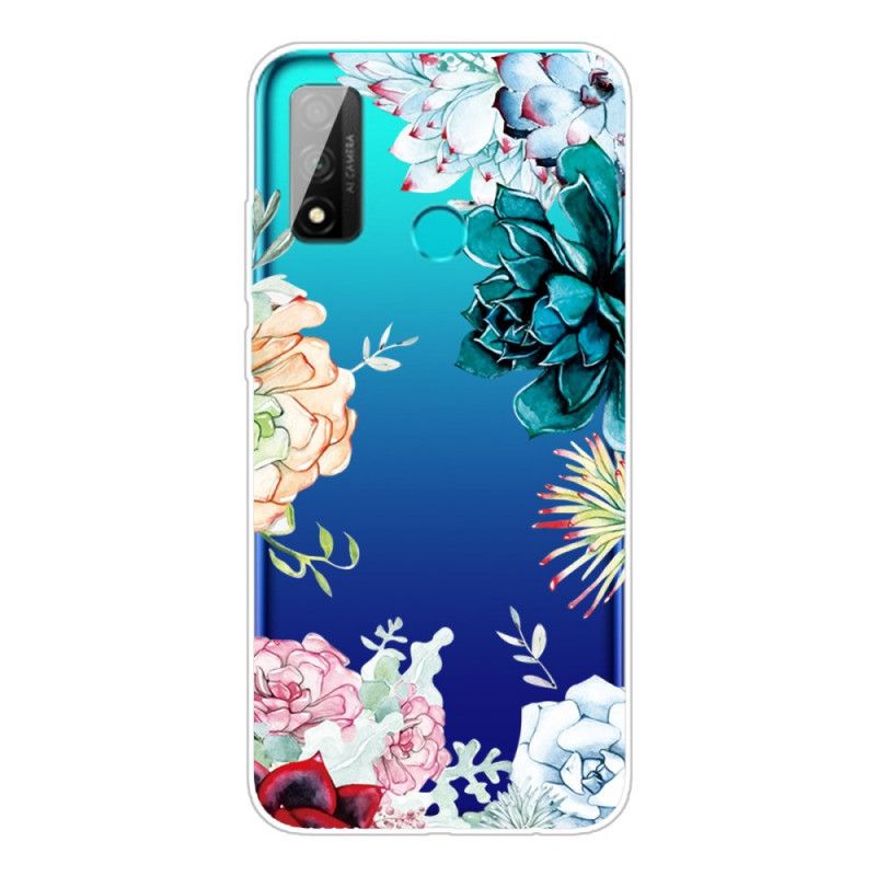 Hoesje Huawei P Smart 2020 Transparante Aquarelbloemen