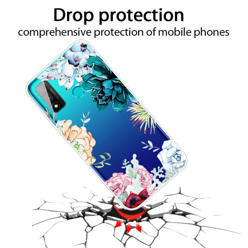 Hoesje Huawei P Smart 2020 Transparante Aquarelbloemen