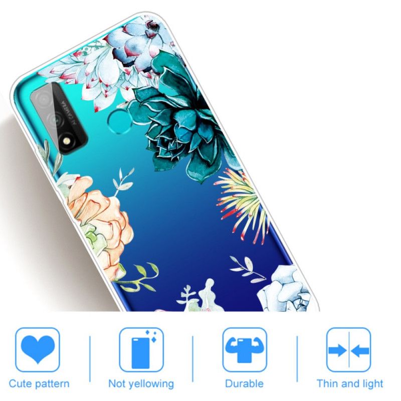 Hoesje Huawei P Smart 2020 Transparante Aquarelbloemen