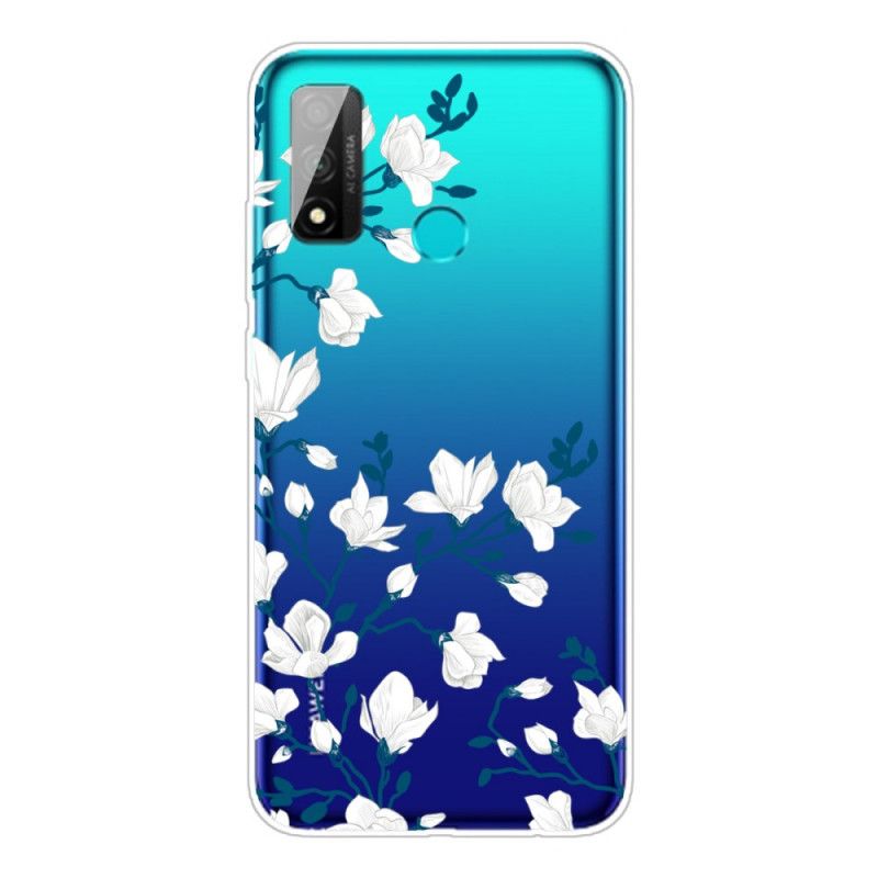 Hoesje Huawei P Smart 2020 Witte Bloemen