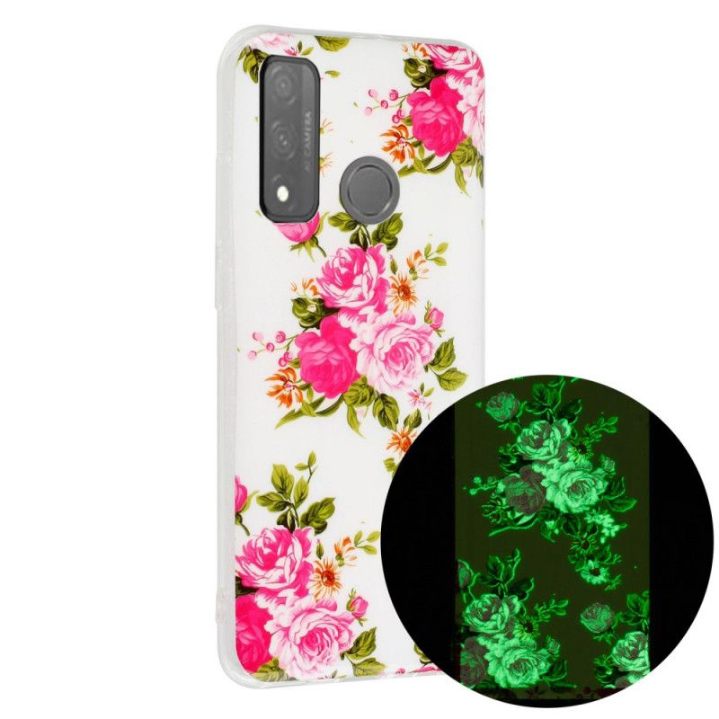 Hoesje voor Huawei P Smart 2020 Fluorescerende Vrijheidsbloemen