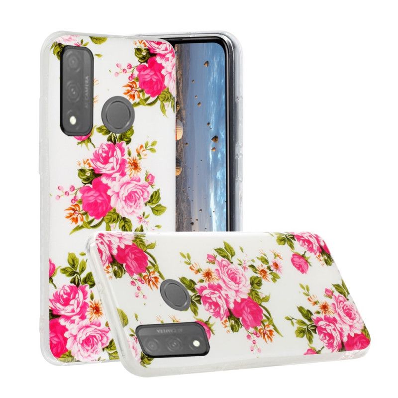 Hoesje voor Huawei P Smart 2020 Fluorescerende Vrijheidsbloemen