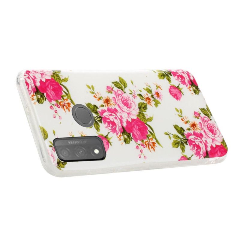 Hoesje voor Huawei P Smart 2020 Fluorescerende Vrijheidsbloemen