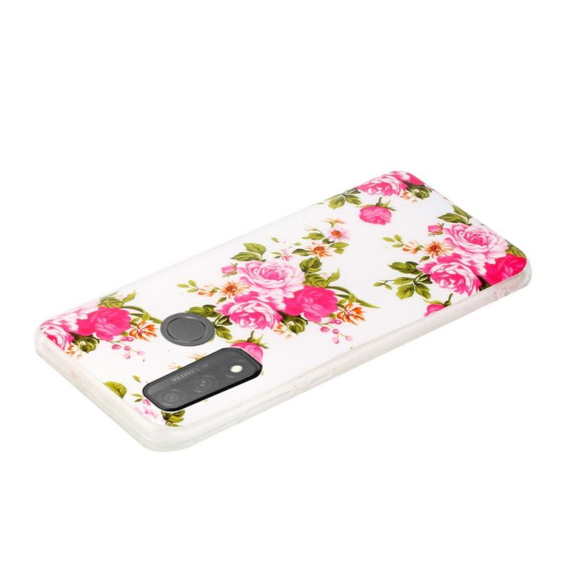 Hoesje voor Huawei P Smart 2020 Fluorescerende Vrijheidsbloemen