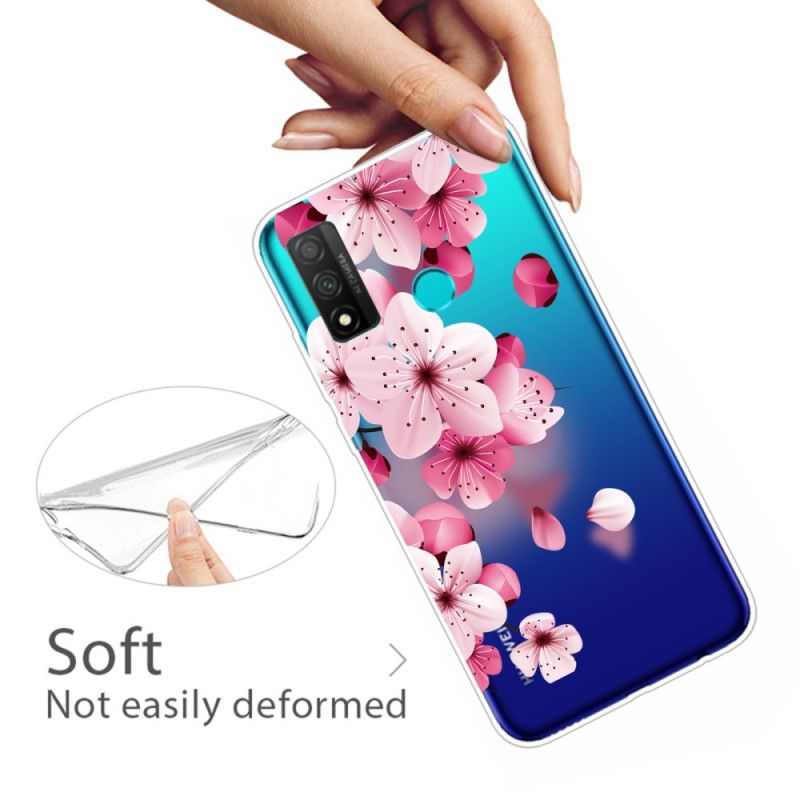 Hoesje voor Huawei P Smart 2020 Grote Roze Bloemen