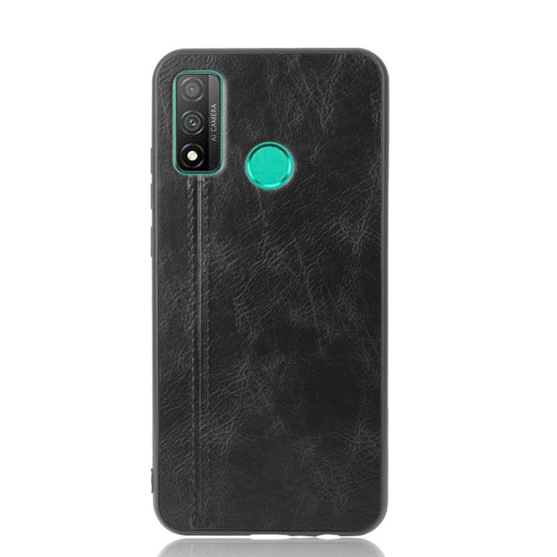 Hoesje voor Huawei P Smart 2020 Rood Zwart Gestikt Leereffect