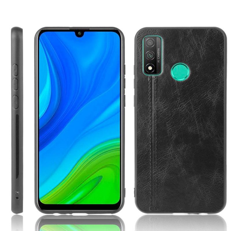 Hoesje voor Huawei P Smart 2020 Rood Zwart Gestikt Leereffect