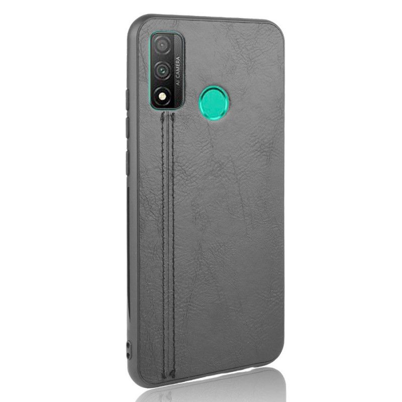 Hoesje voor Huawei P Smart 2020 Rood Zwart Gestikt Leereffect