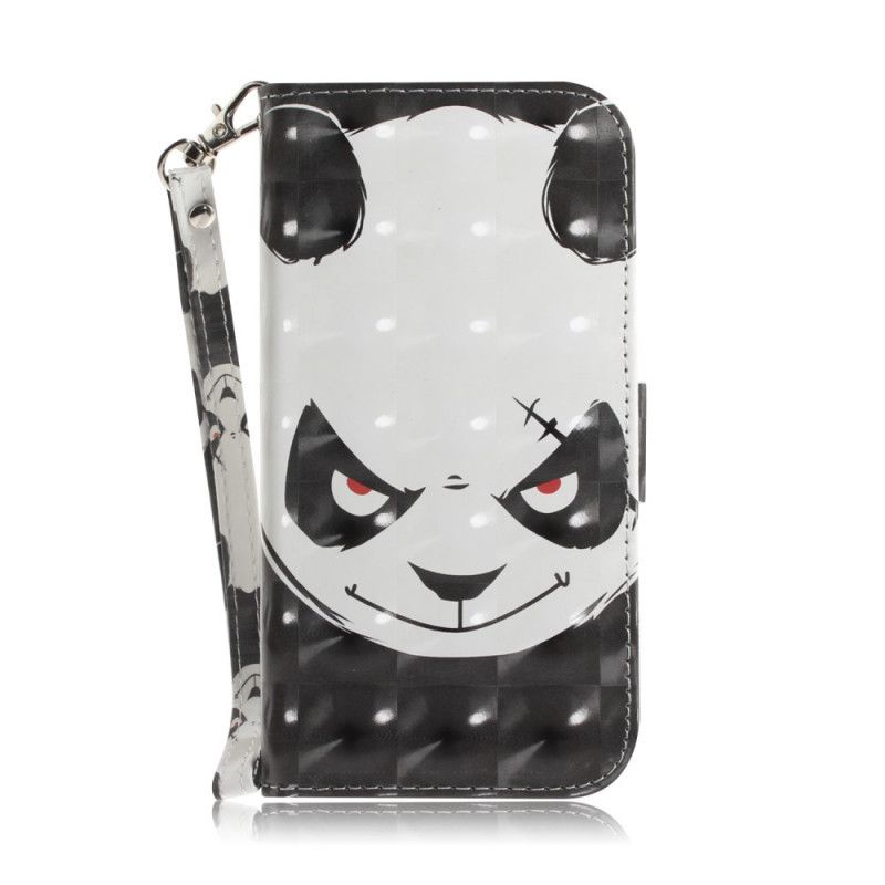 Leren Hoesje Huawei P Smart 2020 Boze Panda Met String