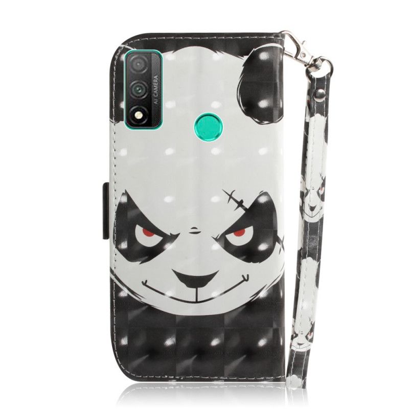 Leren Hoesje Huawei P Smart 2020 Boze Panda Met String
