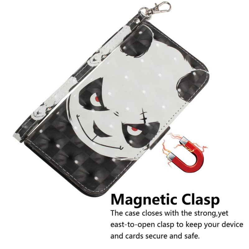 Leren Hoesje Huawei P Smart 2020 Boze Panda Met String