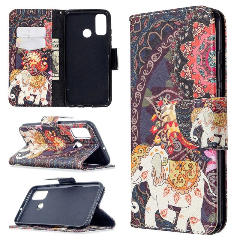 Leren Hoesje Huawei P Smart 2020 Etnische Olifantenmandala