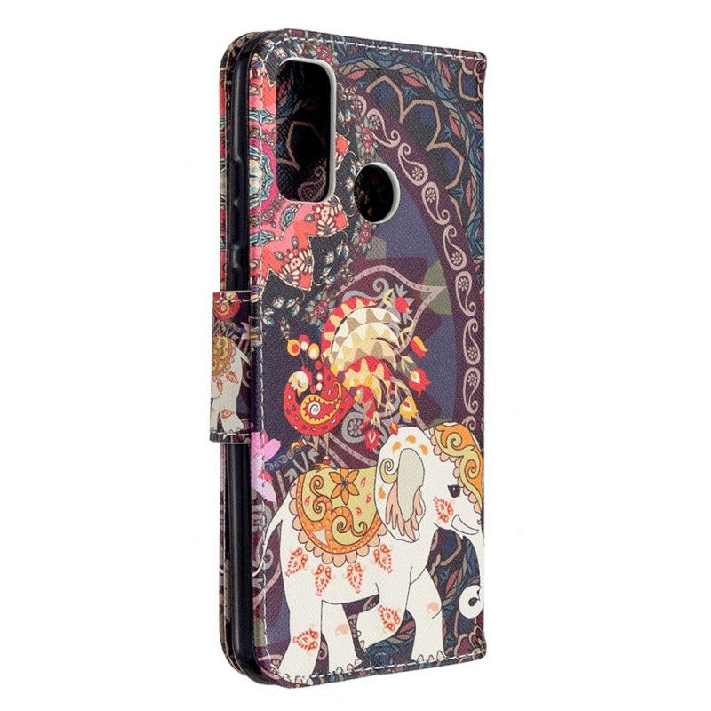 Leren Hoesje Huawei P Smart 2020 Etnische Olifantenmandala