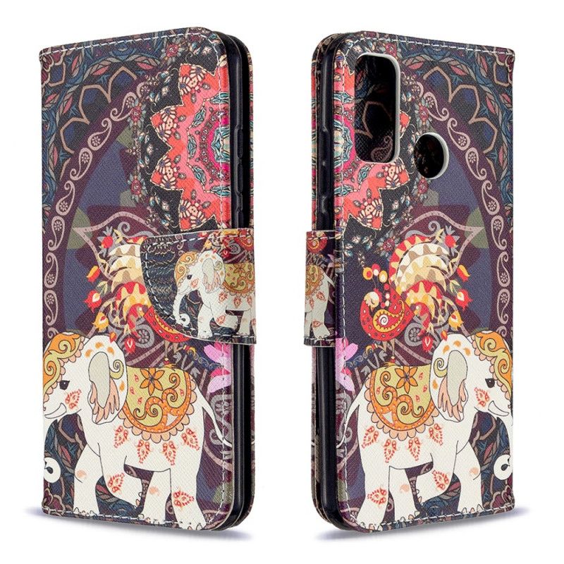 Leren Hoesje Huawei P Smart 2020 Etnische Olifantenmandala