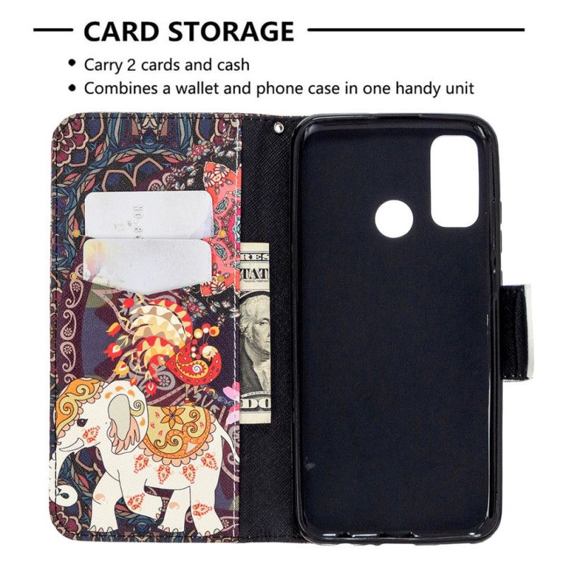 Leren Hoesje Huawei P Smart 2020 Etnische Olifantenmandala
