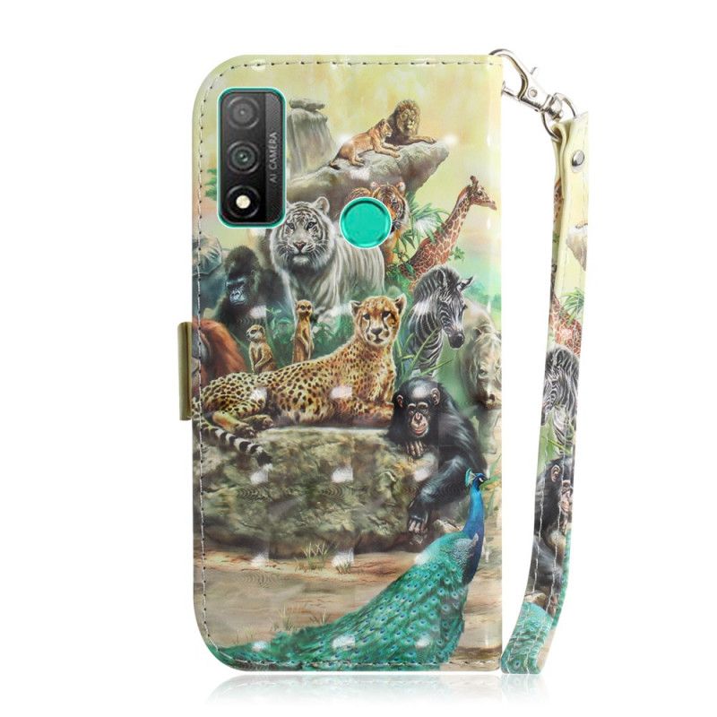 Leren Hoesje Huawei P Smart 2020 String Safari Dieren