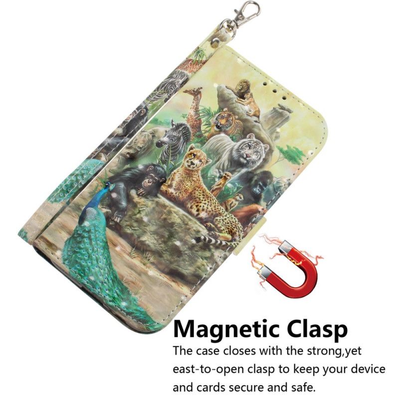 Leren Hoesje Huawei P Smart 2020 String Safari Dieren