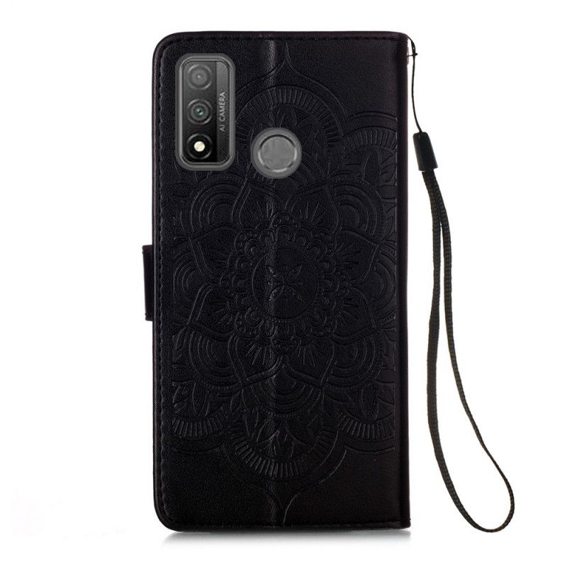 Leren Hoesje voor Huawei P Smart 2020 Grijs Zwart Dromenvangerprint En String
