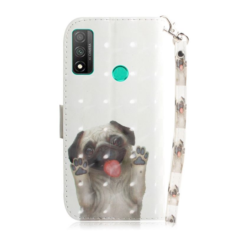 Leren Hoesje voor Huawei P Smart 2020 Hou Van Mijn Hond Met String