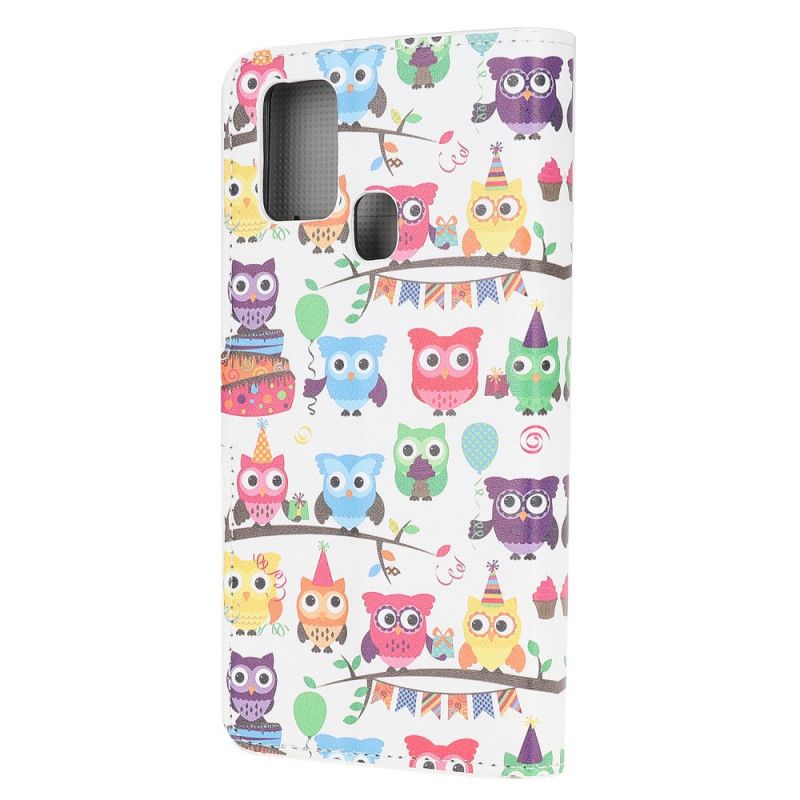 Leren Hoesje voor Huawei P Smart 2020 Meerdere Uilen