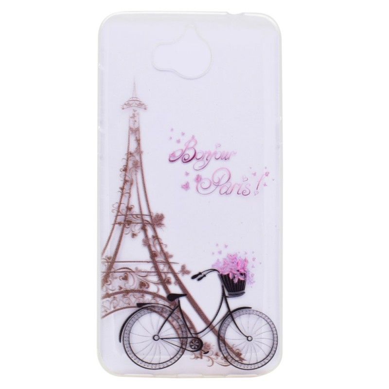 Cover Hoesje Huawei Y6 2017 Telefoonhoesje Transparant Hallo Parijs