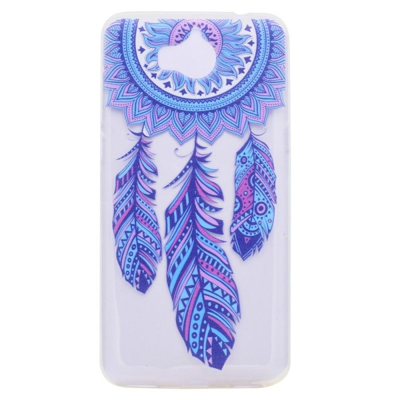 Cover Hoesje Huawei Y6 2017 Telefoonhoesje Transparante Vanger Droomt Blauwe Veren