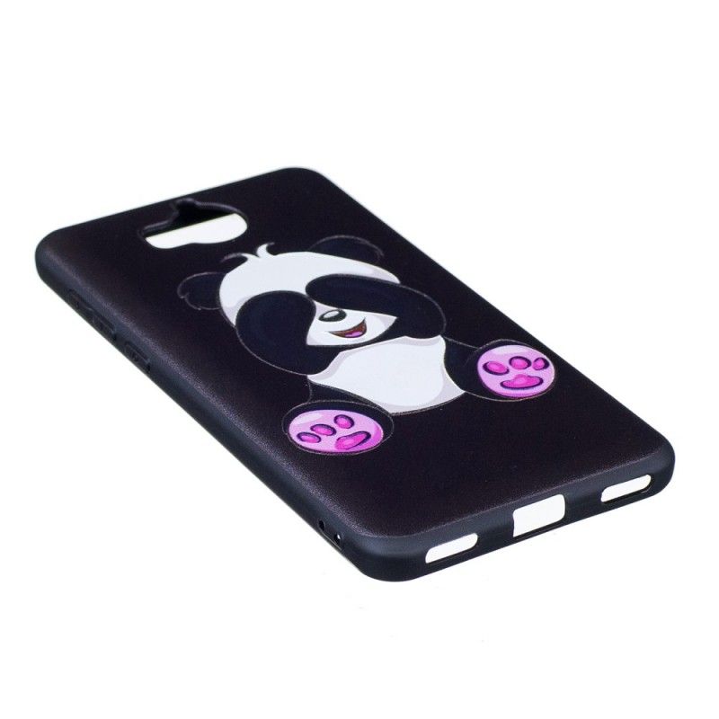 Hoesje voor Huawei Y6 2017 Leuke Panda Met Reliëf