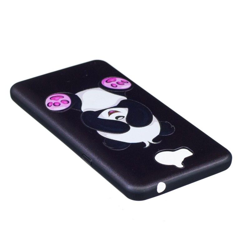 Hoesje voor Huawei Y6 2017 Leuke Panda Met Reliëf