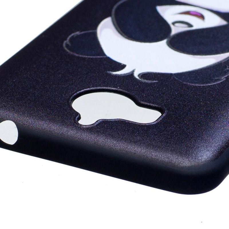 Hoesje voor Huawei Y6 2017 Leuke Panda Met Reliëf