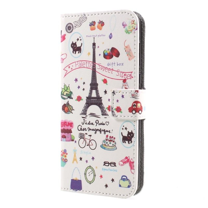 Leren Hoesje Huawei Y6 2017 Telefoonhoesje Ik Hou Van Parijs