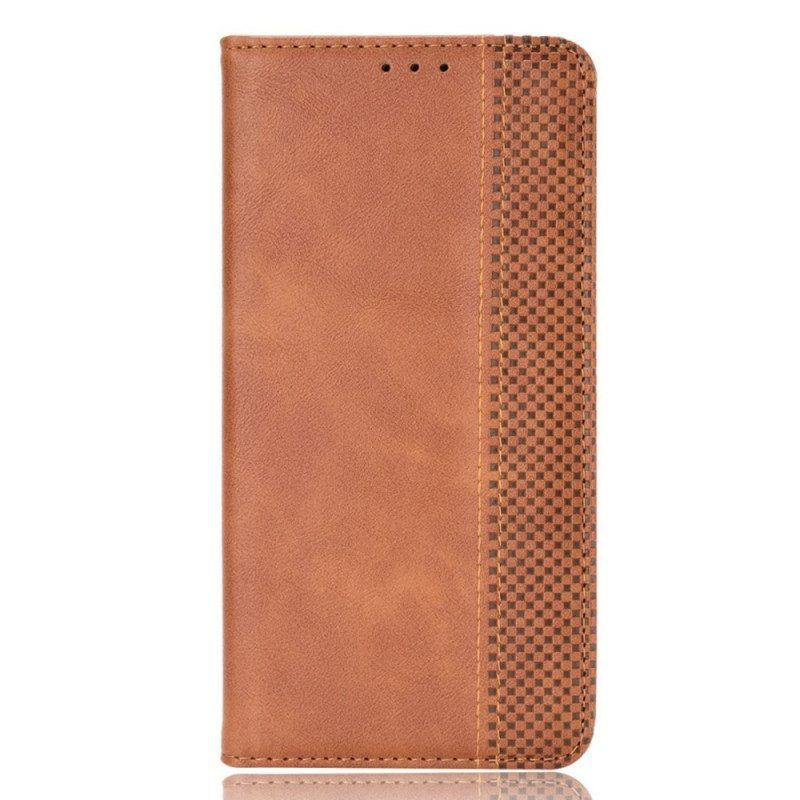 Bescherming Hoesje voor Moto E40 / E30 / E20 Folio-hoesje Gestileerd Vintage Leereffect