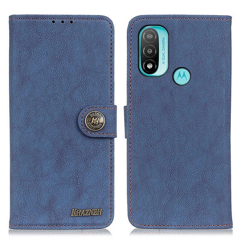 Folio-hoesje voor Moto E40 / E30 / E20 Khazneh Retro Splitleer