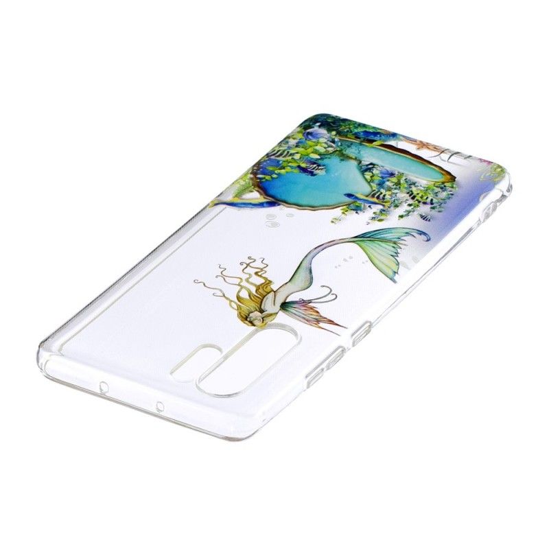 Case Hoesje Huawei P30 Pro Telefoonhoesje Blauwe Zeemeermin
