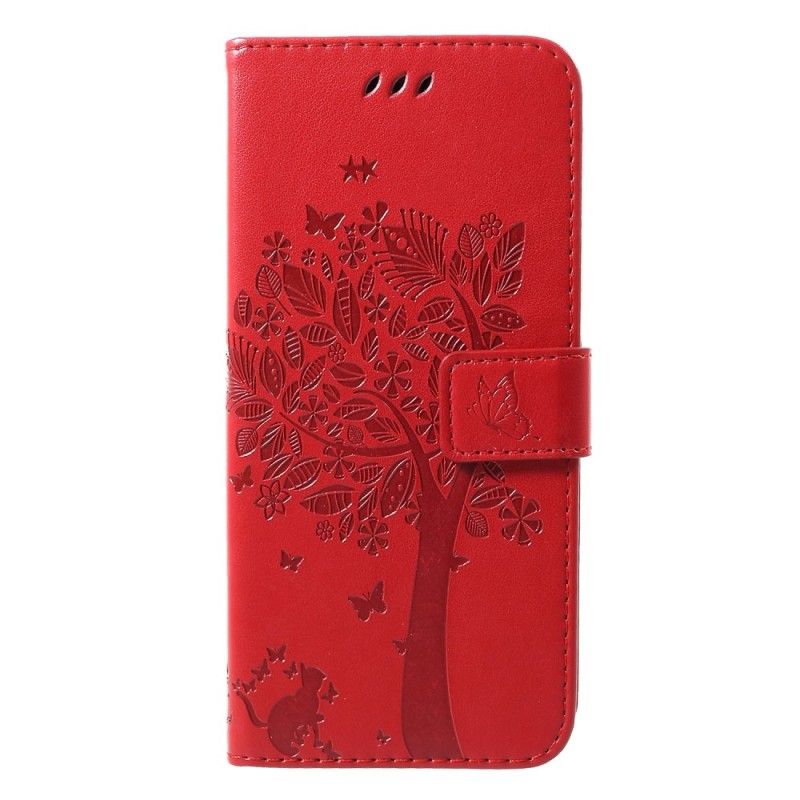 Cover Folio-hoesje Huawei P30 Pro Telefoonhoesje Boom En String Uilen