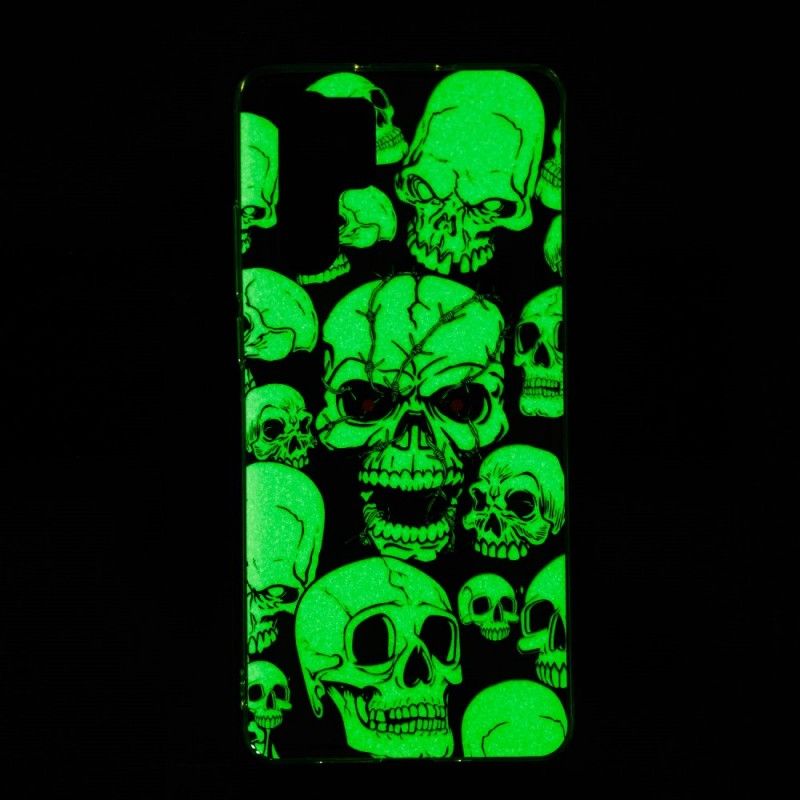 Cover Hoesje Huawei P30 Pro Telefoonhoesje Aandacht Fluorescerende Schedels